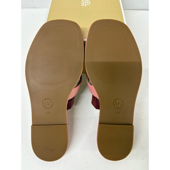 Michael Kors Women's Pink Izzy Thong Slide Flat Sandals Slip On Sz 6.5M - Picture 7 of 7